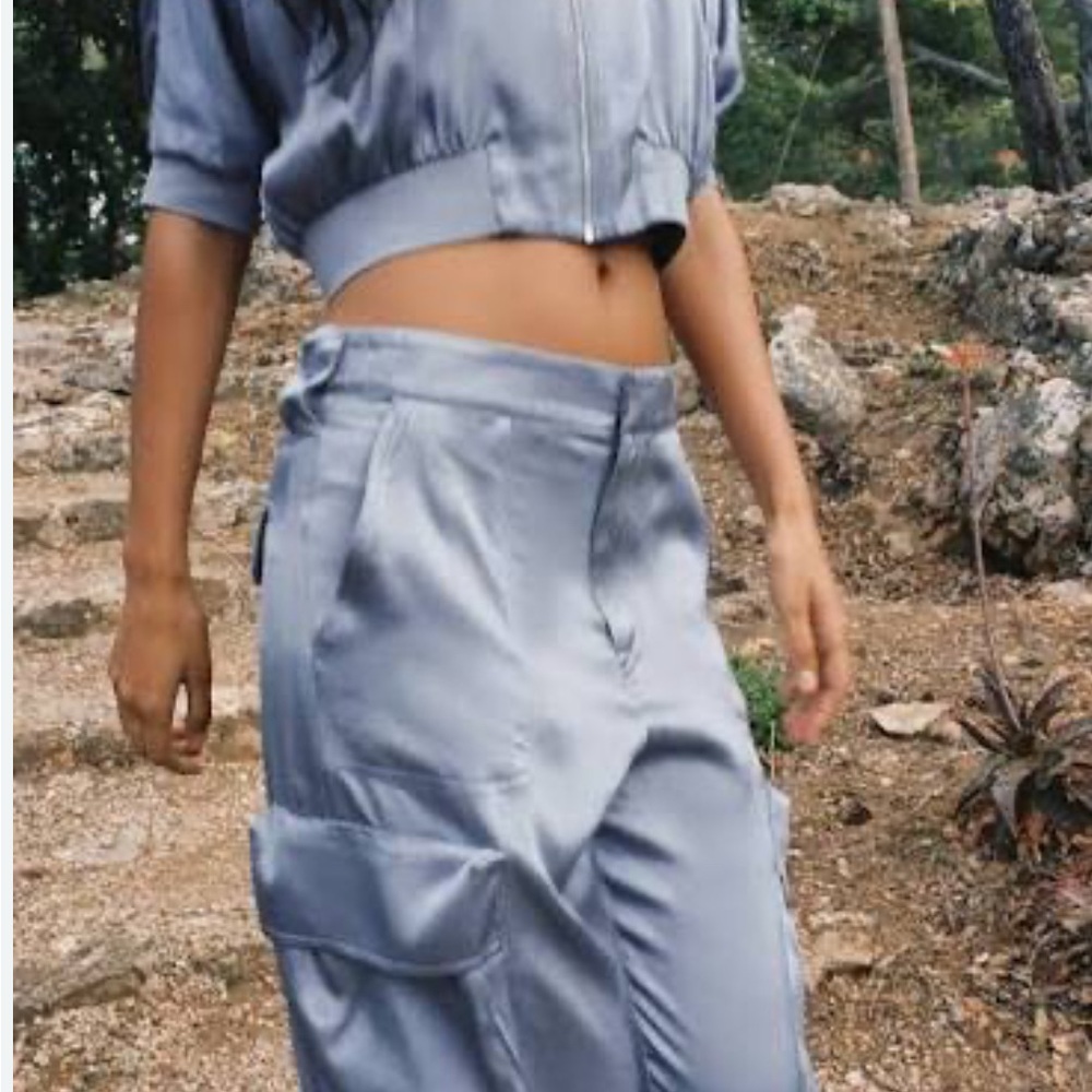 Zara Satin Blue Co-ord Set